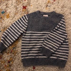 Boy blue and white striped crew neck sweater